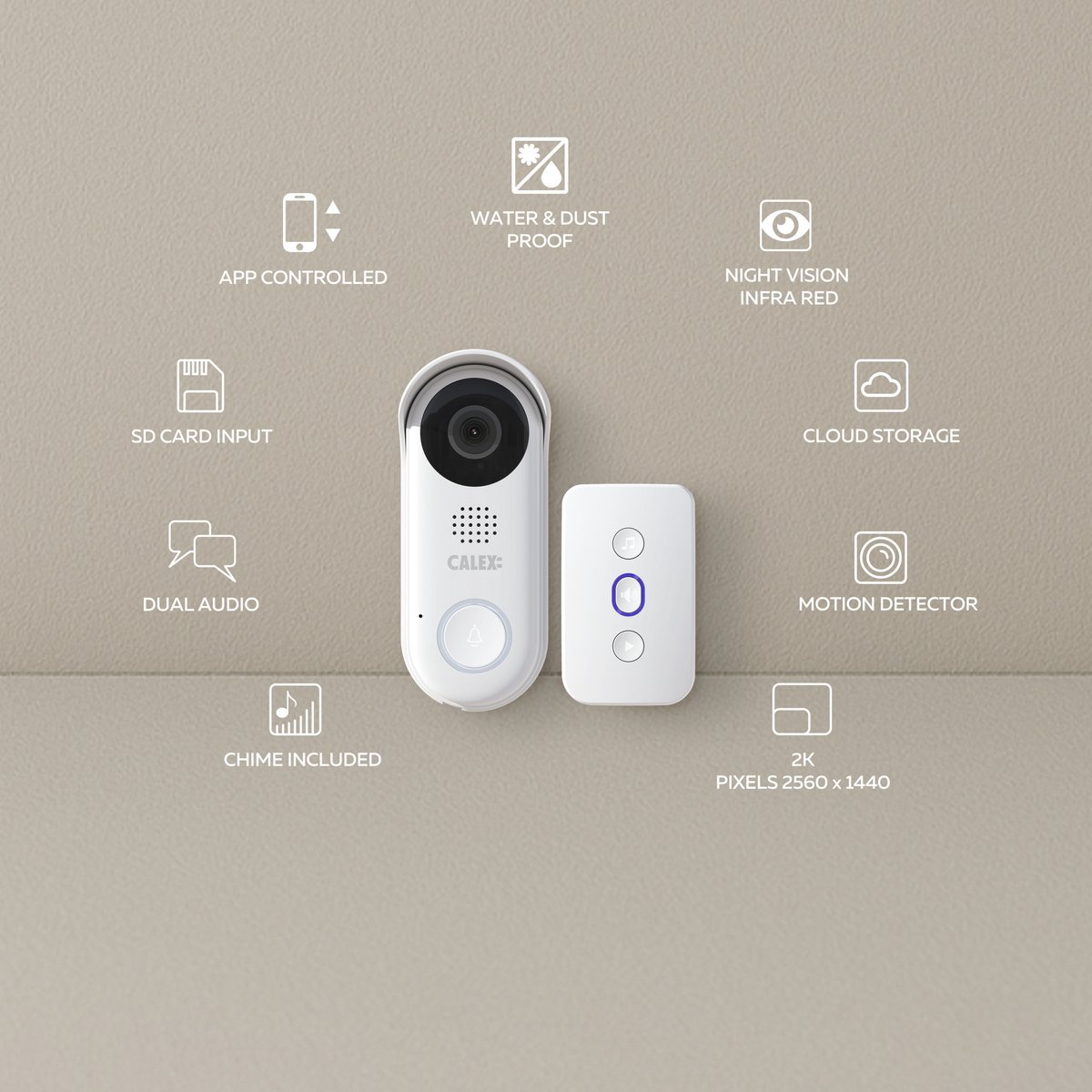 Calex Smart Video Doorbell 2K