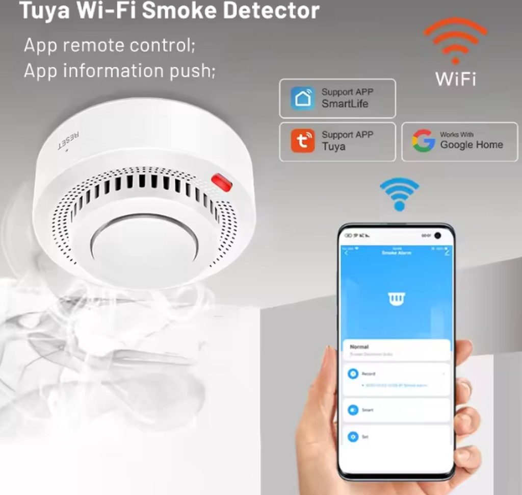 Slimme Rookmelder WiFi - Smart Wifi Smoke Alarm - Compatibel met Tuya, Smartlife & Google Home -Slimme Brandmelder Tuya
