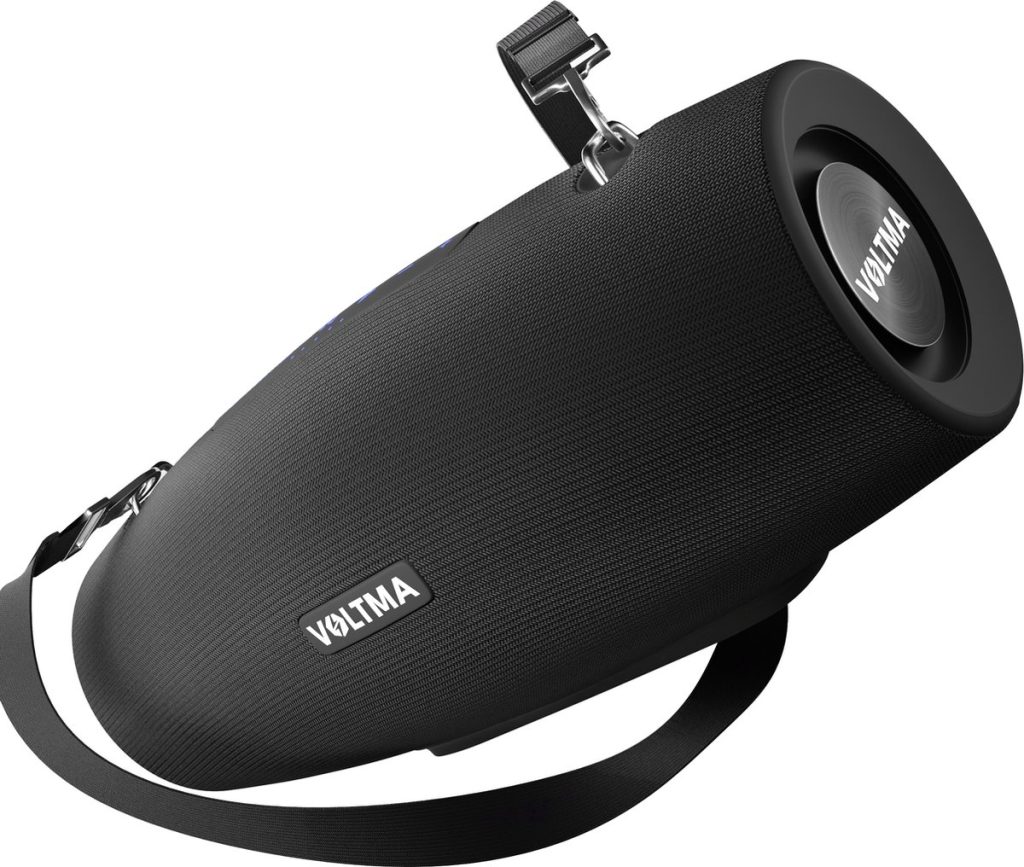 Voltma Echo Bluetooth Speaker - 75W Draadloze PC Luidspreker - IPX6 Waterdicht - 3 Modes EQ Effects - 360° Surround Sound - Tot 45 uur speeltijd - Ingebouwde microfoon - met AUX, TF en USB ingang - met nekband - zwart