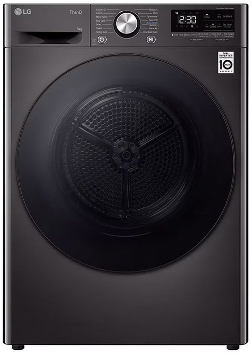 LG RH90V9ZVEN Warmtepompdroger 9 kg Zwart