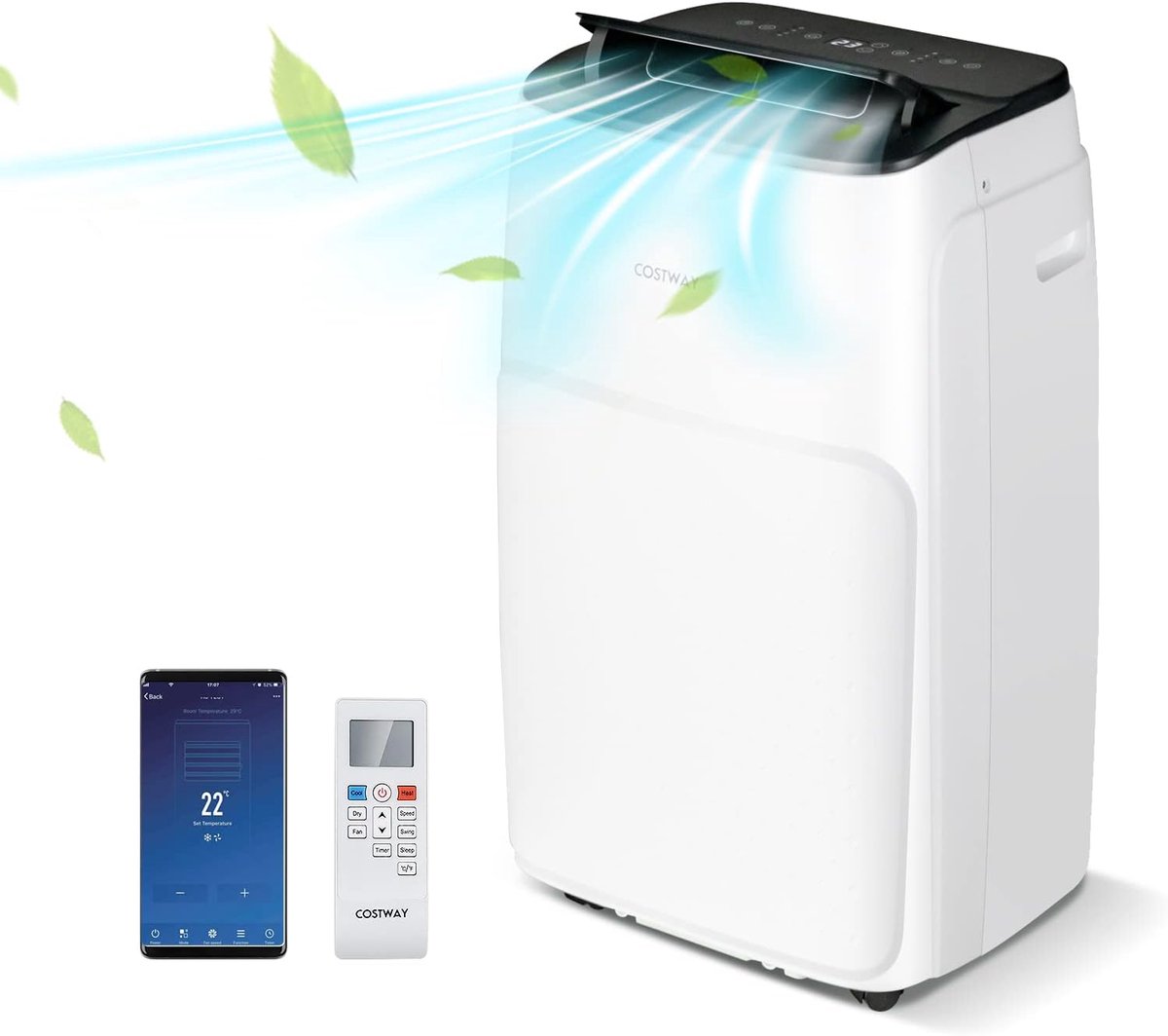 COSTWAY Mobiele Airco 12.000 BTU met WiFi